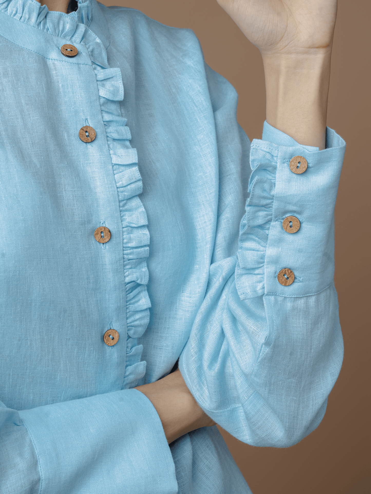 Formal Full Sleeves Shirt with Band Collar for Women