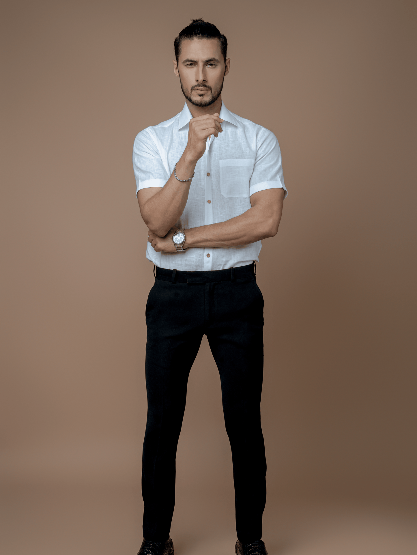 Formal Half Sleeves Linen Shirt