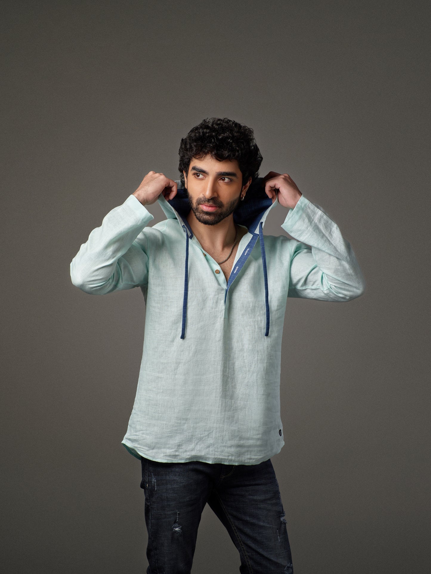 Linen hoodie for men