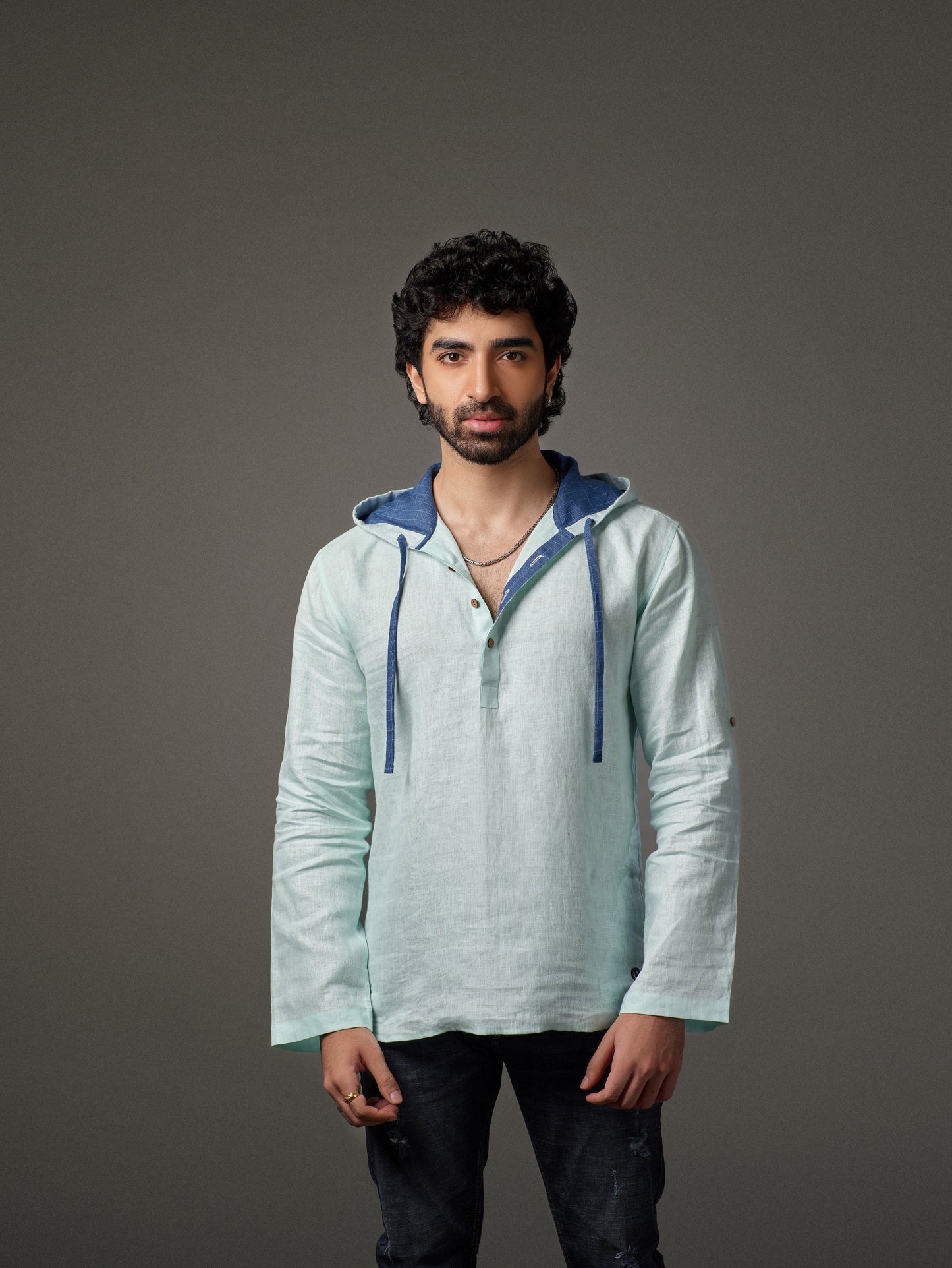 Stylish linen hoodie for men