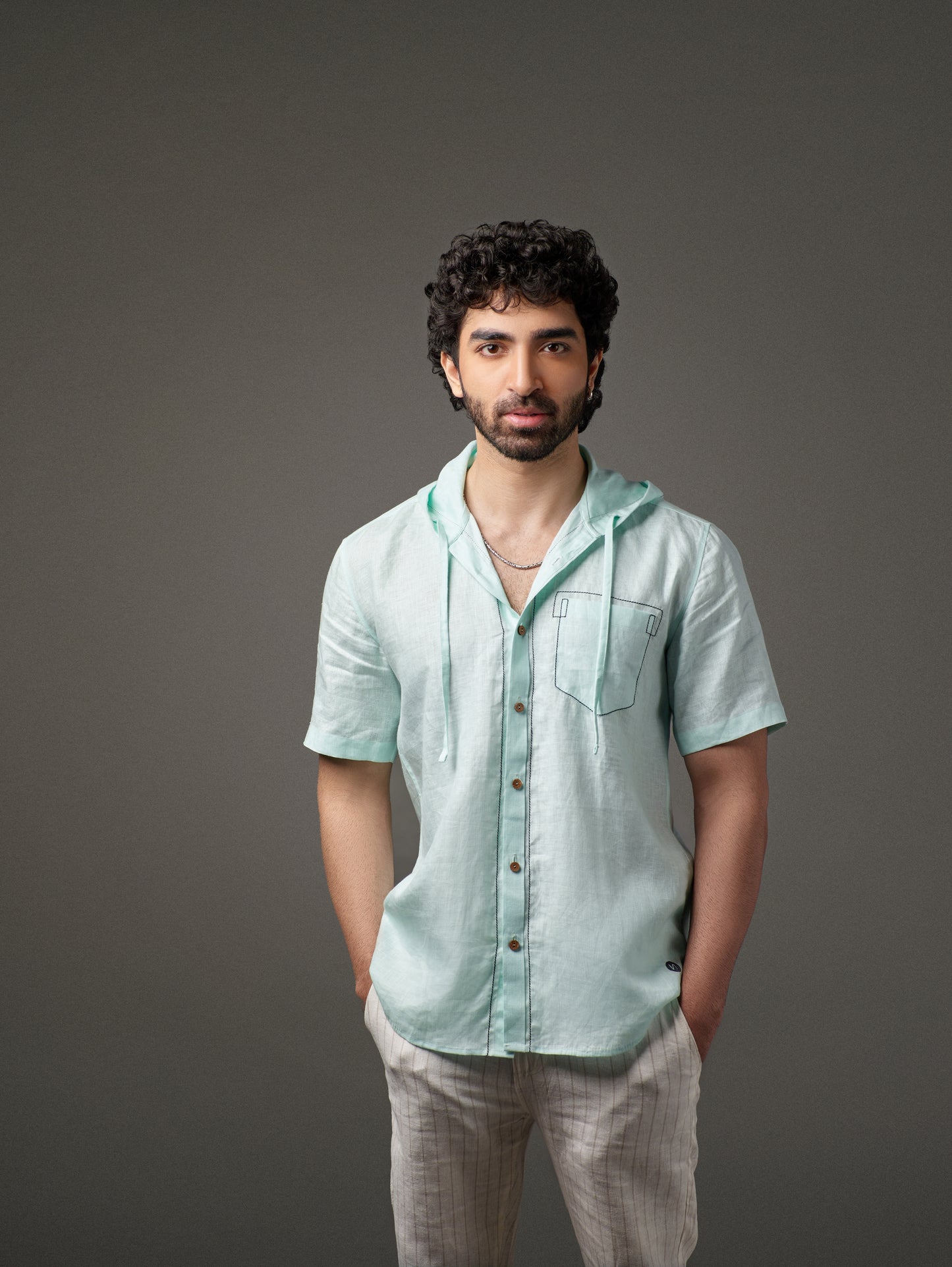 Linen half sleeve shirt