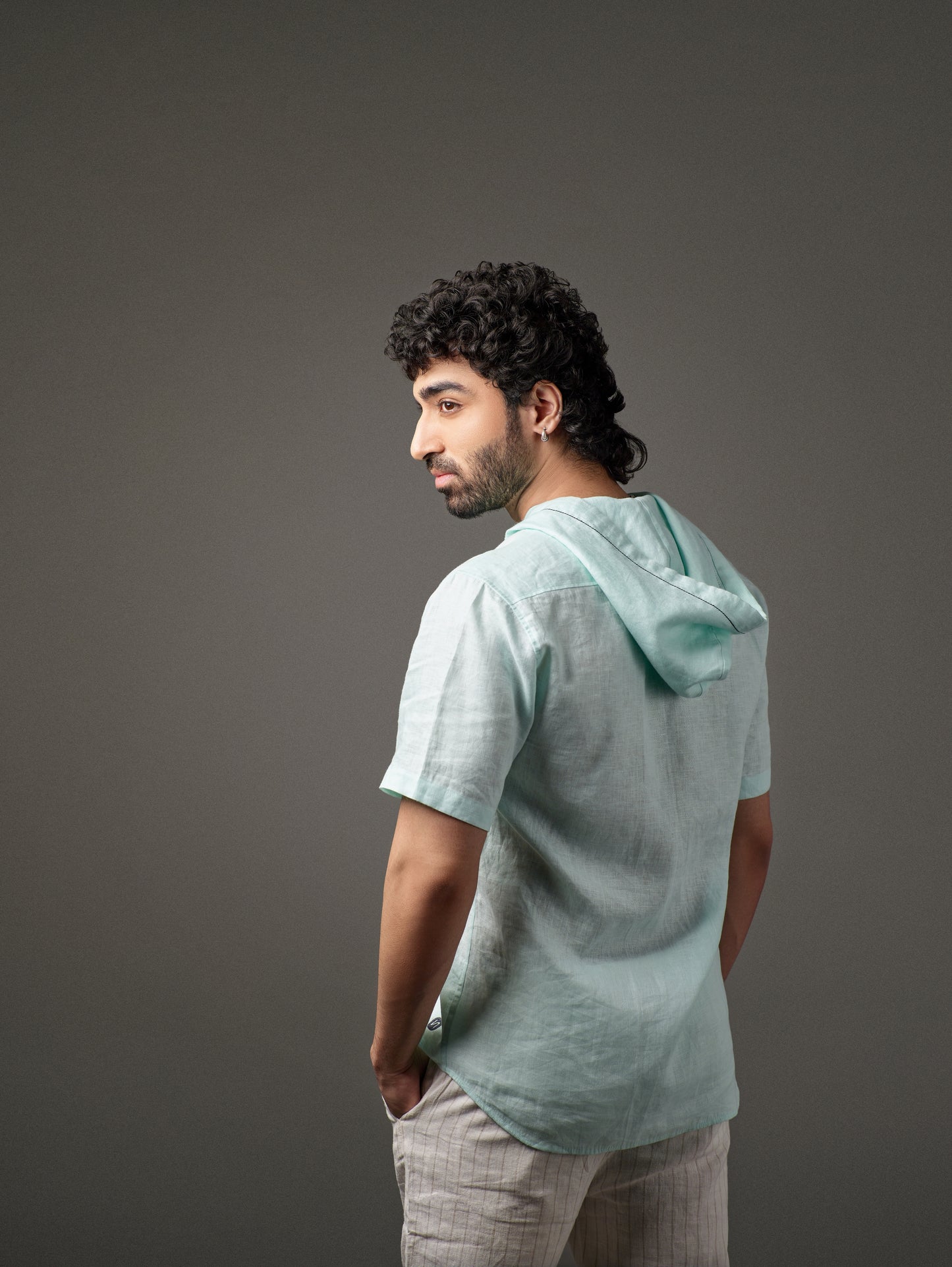 Linen hoodie for men