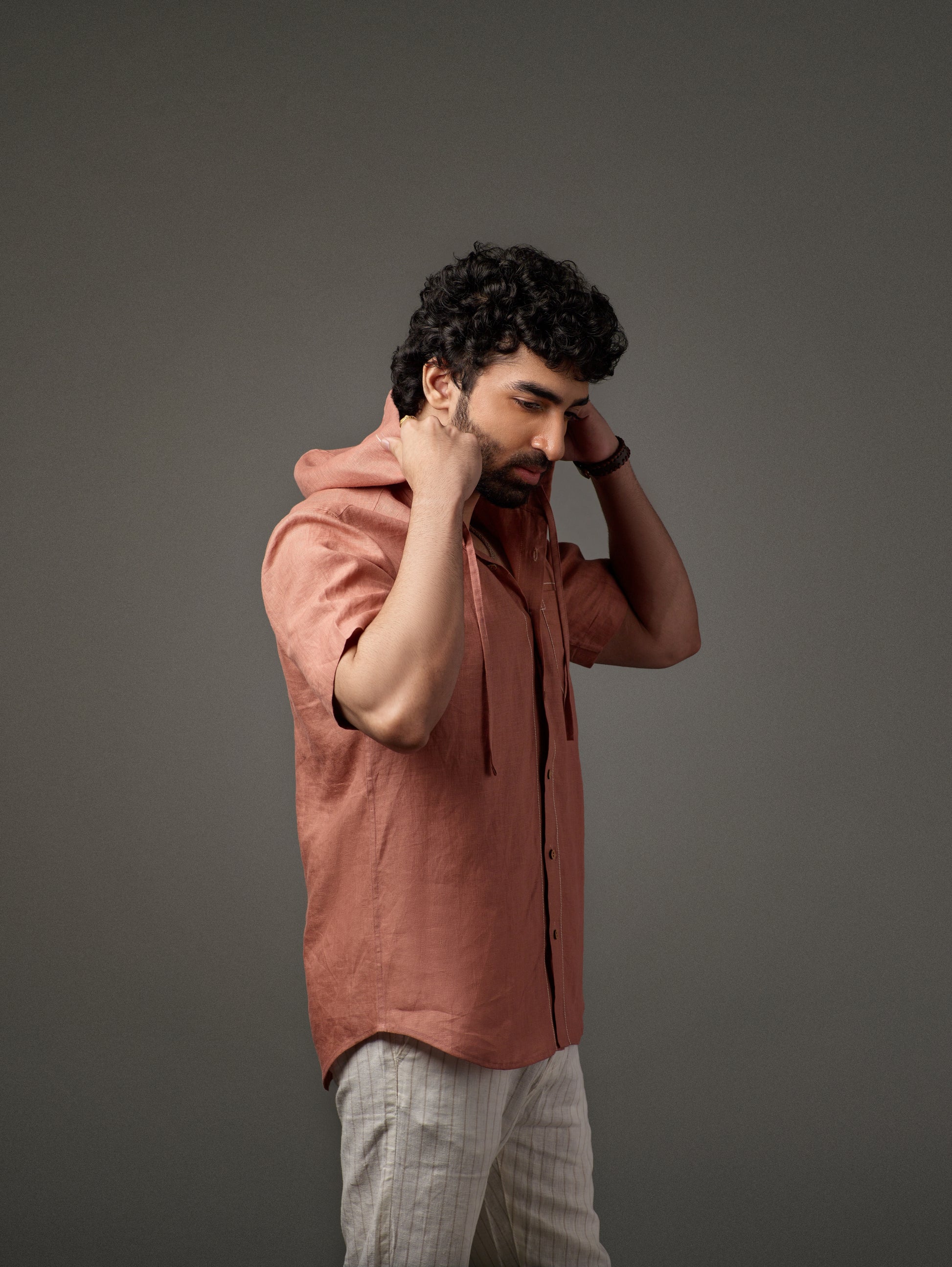 Linen  stylish hoodie for men