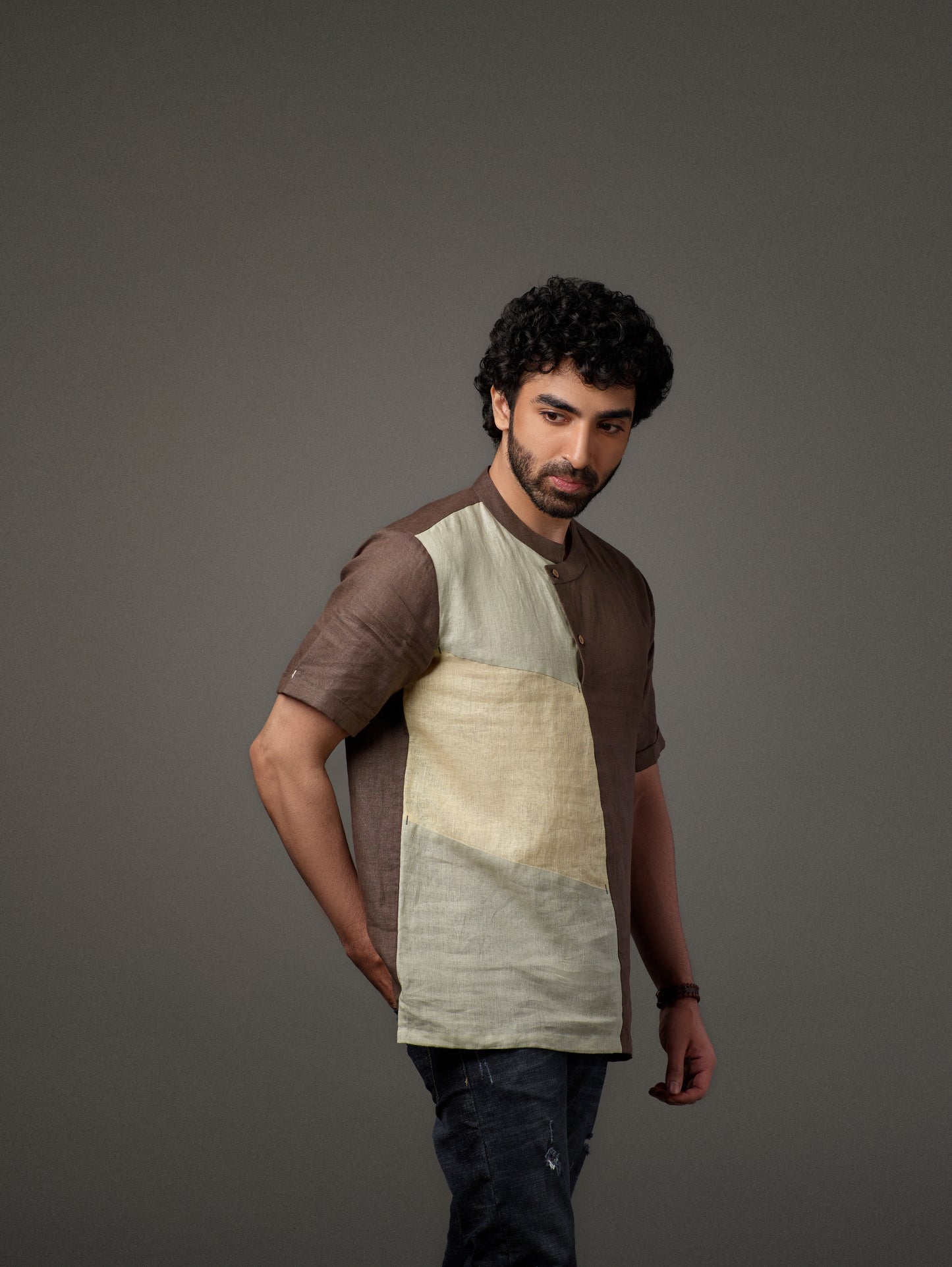 Linen half sleeve shirt