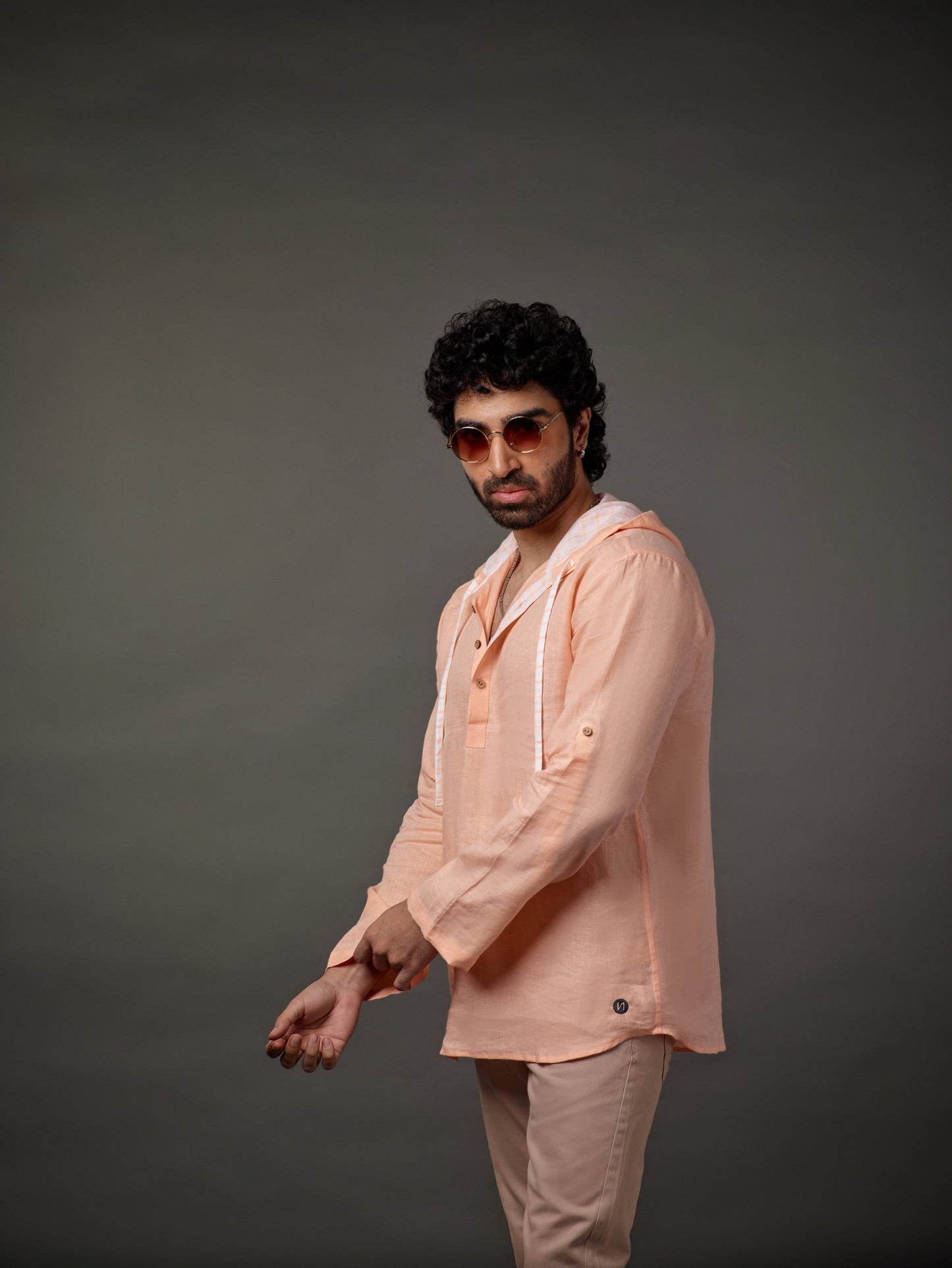 Linen full sleeve hoodie