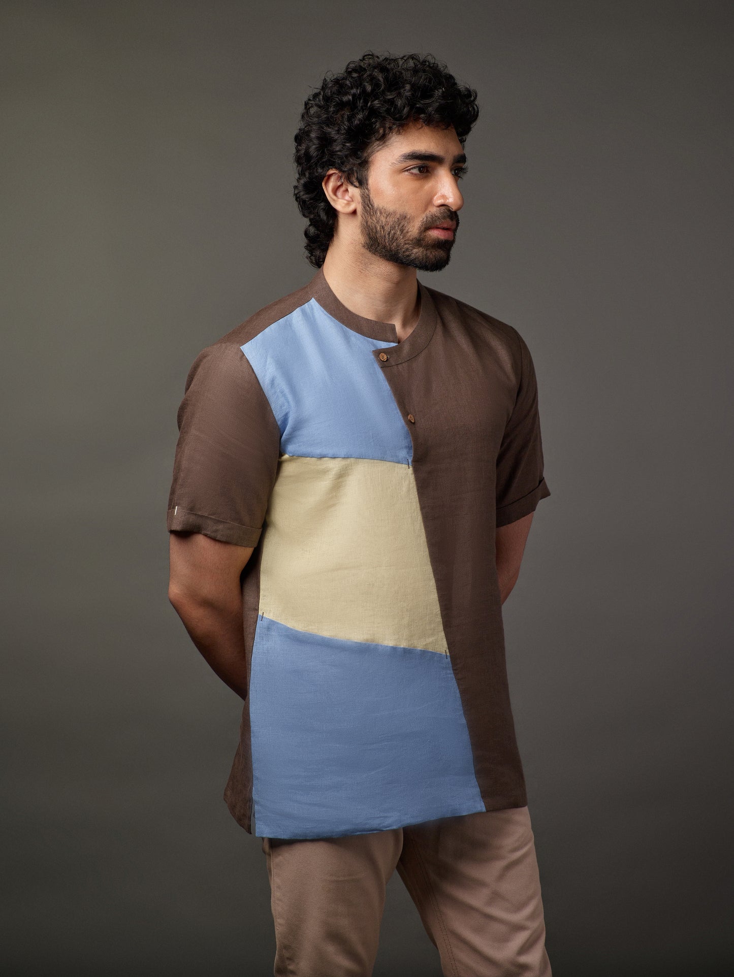Half placket shirt for men