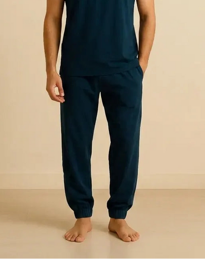 Blue Cotton Yoga Pants Jogger for Men