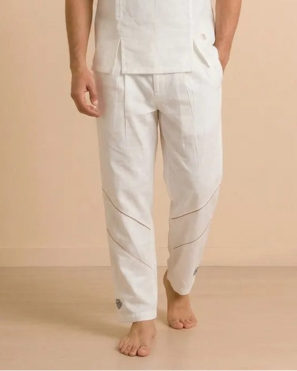 Men's White Yoga Pants - Organic Cotton