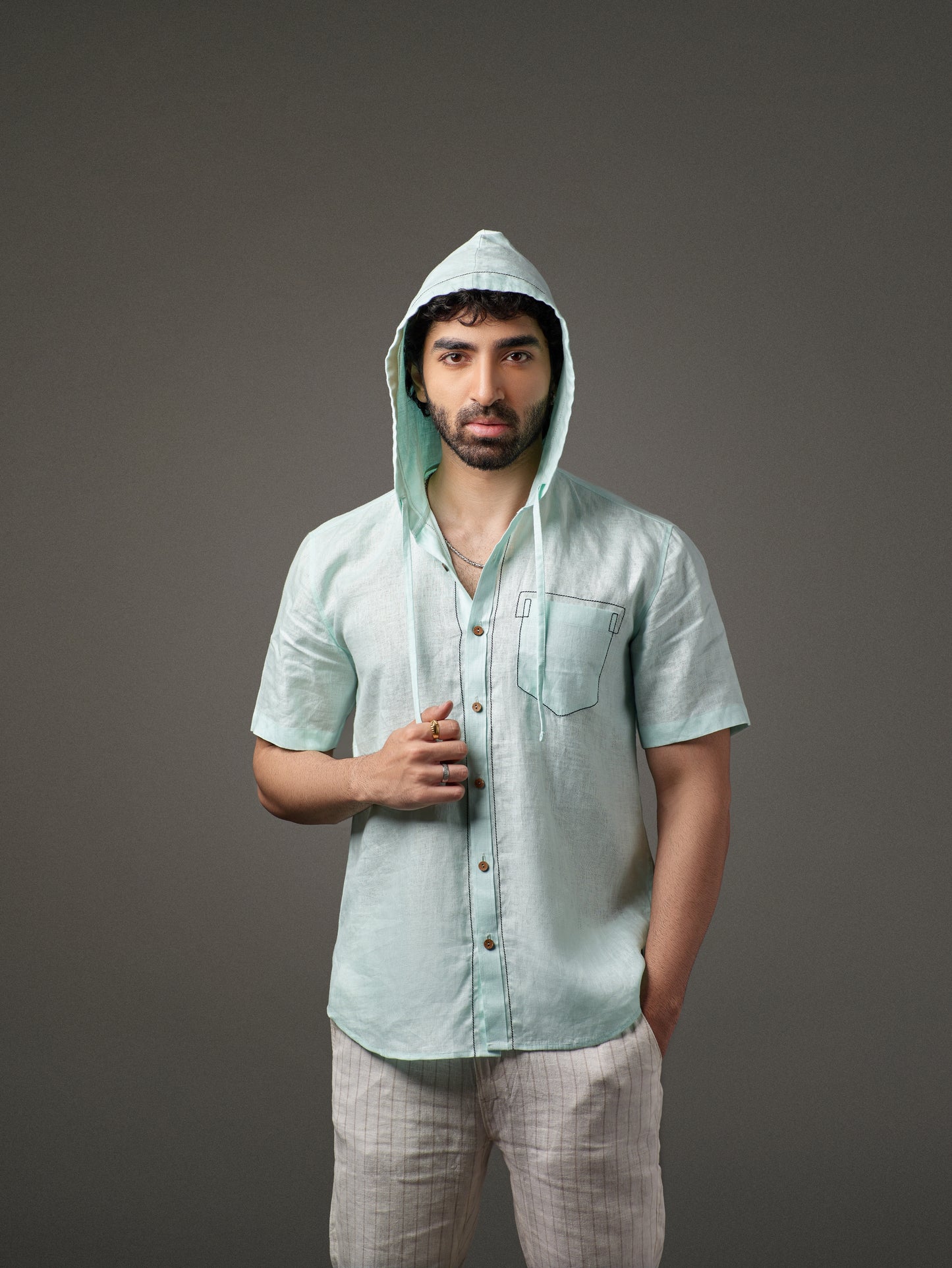 Linen stylish hoodie for men