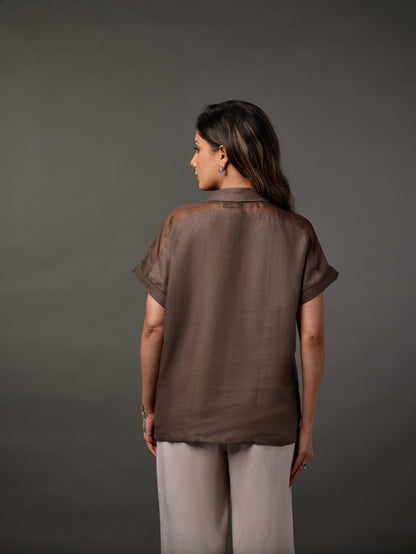 linen collar top