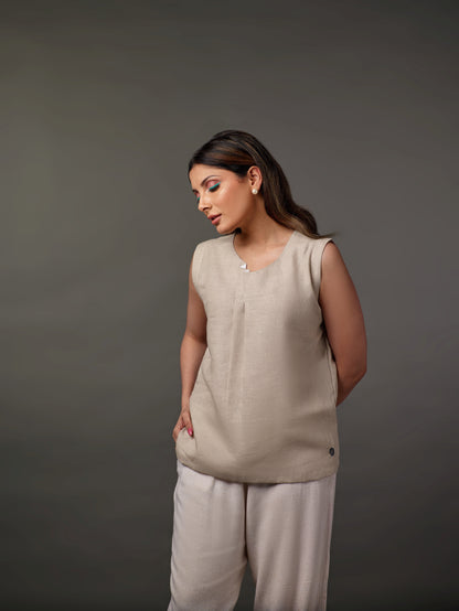 Linen Sleeveless Top