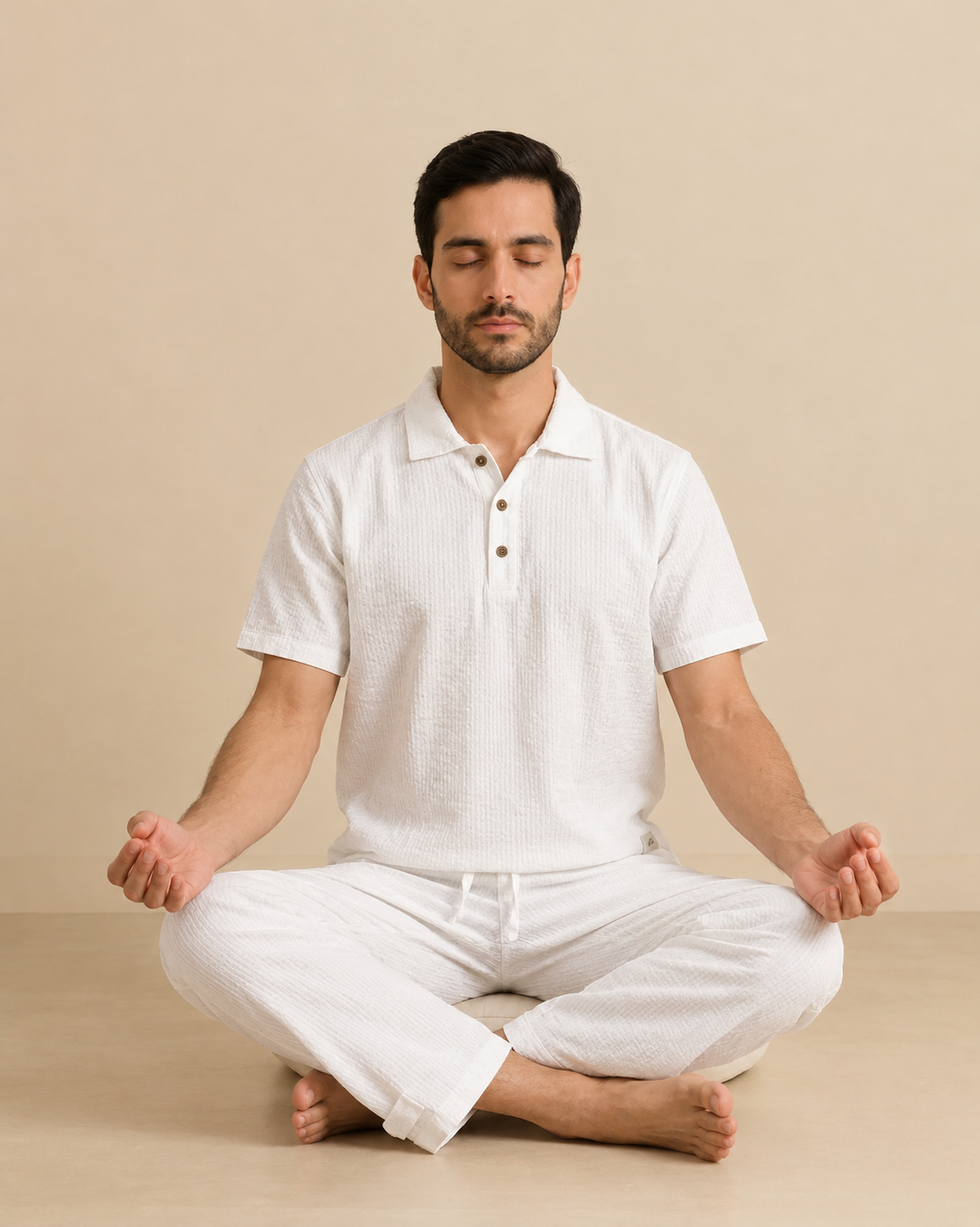 Ankle Button-Cuff Drawstring Yoga Pants for Men - Padmasana