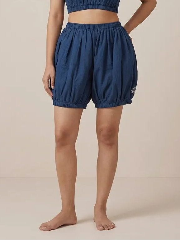 Blue Yoga Shorts for Ladies