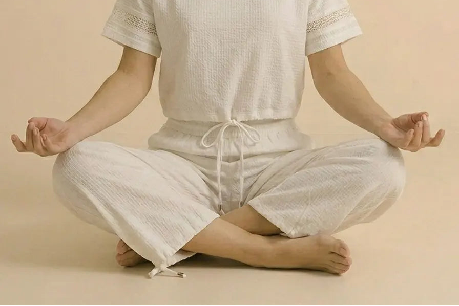 Padmasana in Wide Leg Cotton Yoga Pants