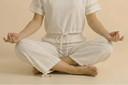 Padmasana in Wide Leg Cotton Yoga Pants