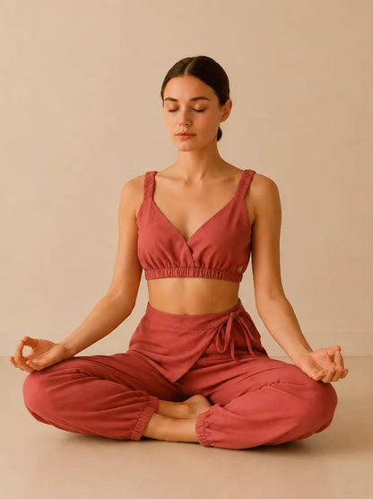 Dusty Rose Woman Yoga Bralette Top