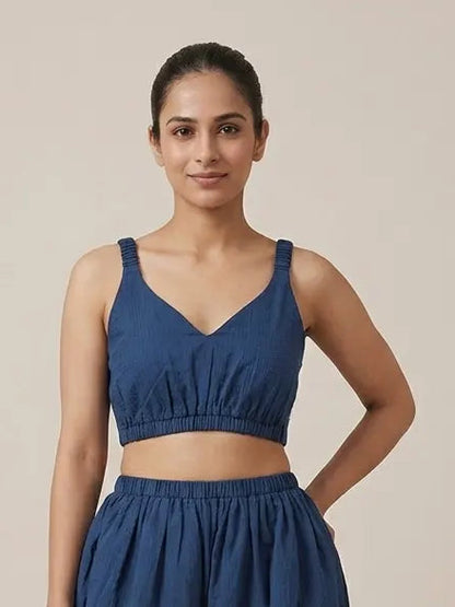 Woman with Elasticated Bralette Yoga Top