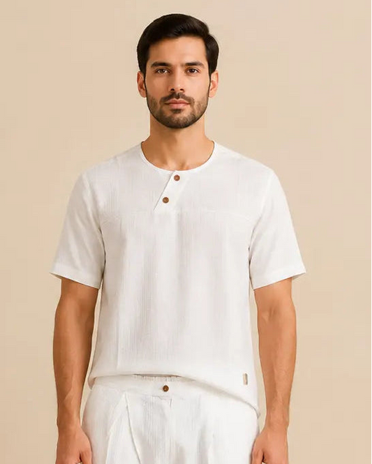 Short-Sleeve Yoga T-Shirt for Men - White
